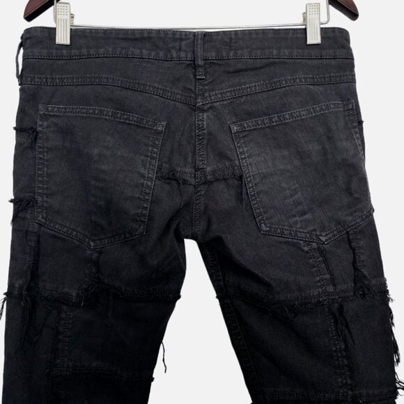 Isabel Marant Patchwork Raw Frayed Jeans Black 2 - Picture 4 of 6
